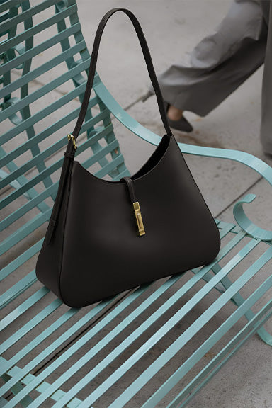 Black Gold Clip Women's Bag