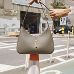 Dark Gray Gold Clip Women's Bag