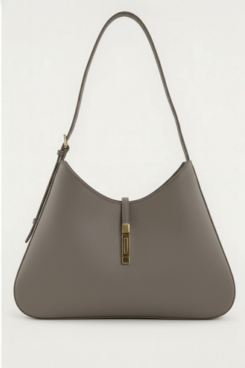 Dark Gray Gold Clip Women's Bag