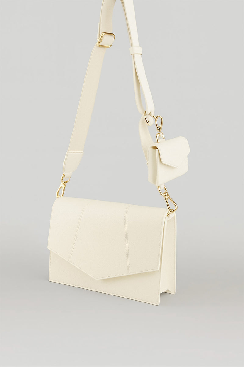 Ecru Wallet Detailed Women's Bag