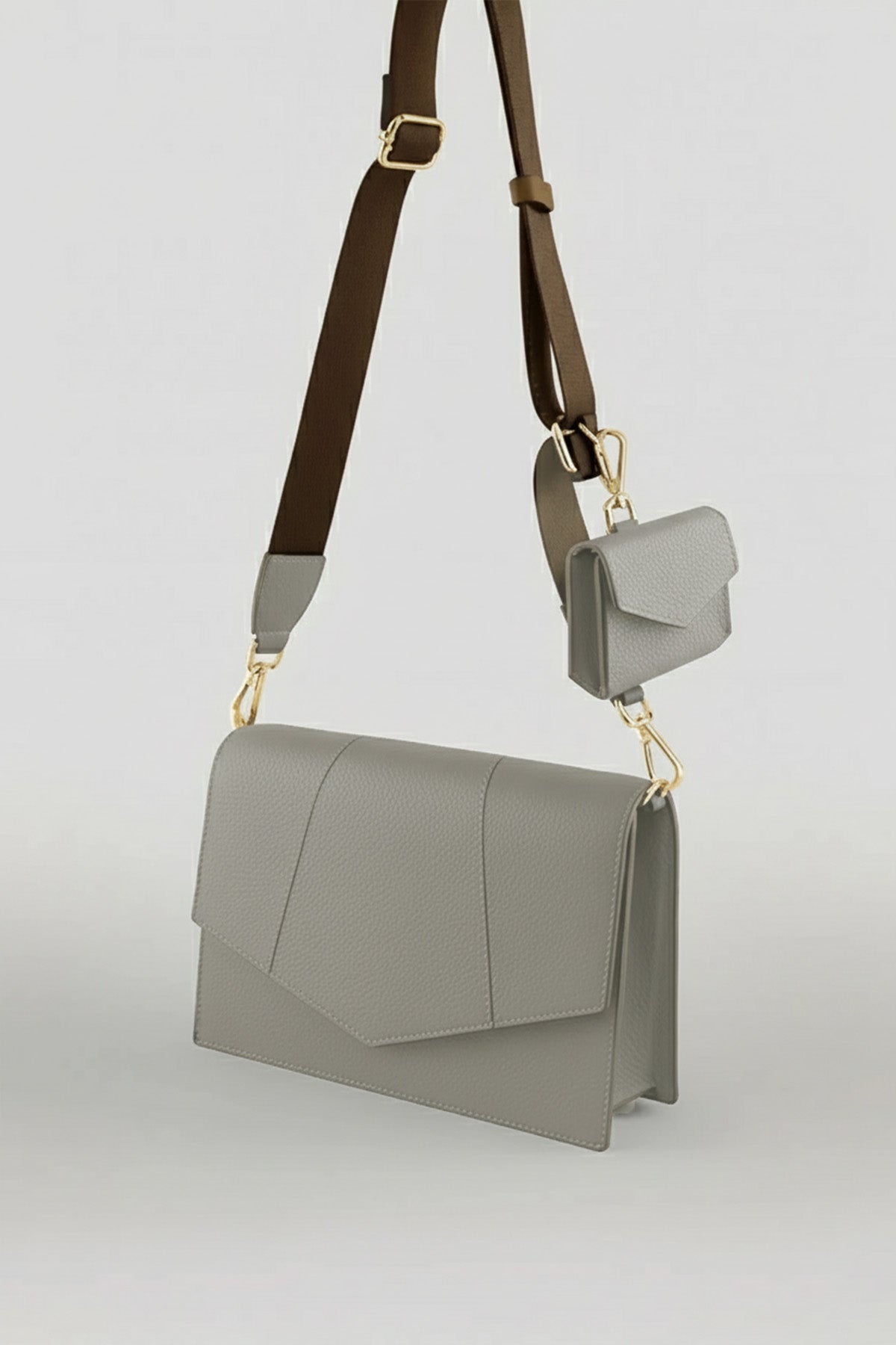 Gray Wallet Detailed Women's Bag