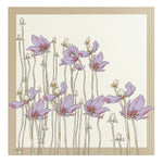 Camel Ecru Floral Patterned Silk Scarf