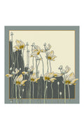 Anthracite Ecru Floral Patterned Silk Scarf