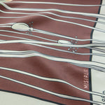 Plum Ecru Floral Patterned Silk Scarf