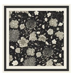 Black Amber Flower Garden Silk Scarf