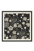 Black Amber Flower Garden Silk Scarf