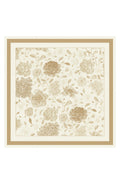 Ecru Amber Flower Garden Silk Scarf
