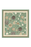 Mint Amber Flower Garden Silk Scarf