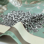 Mint Amber Flower Garden Silk Scarf Triko Mısırlı