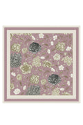 Dark Pink Flower Garden Silk Scarf