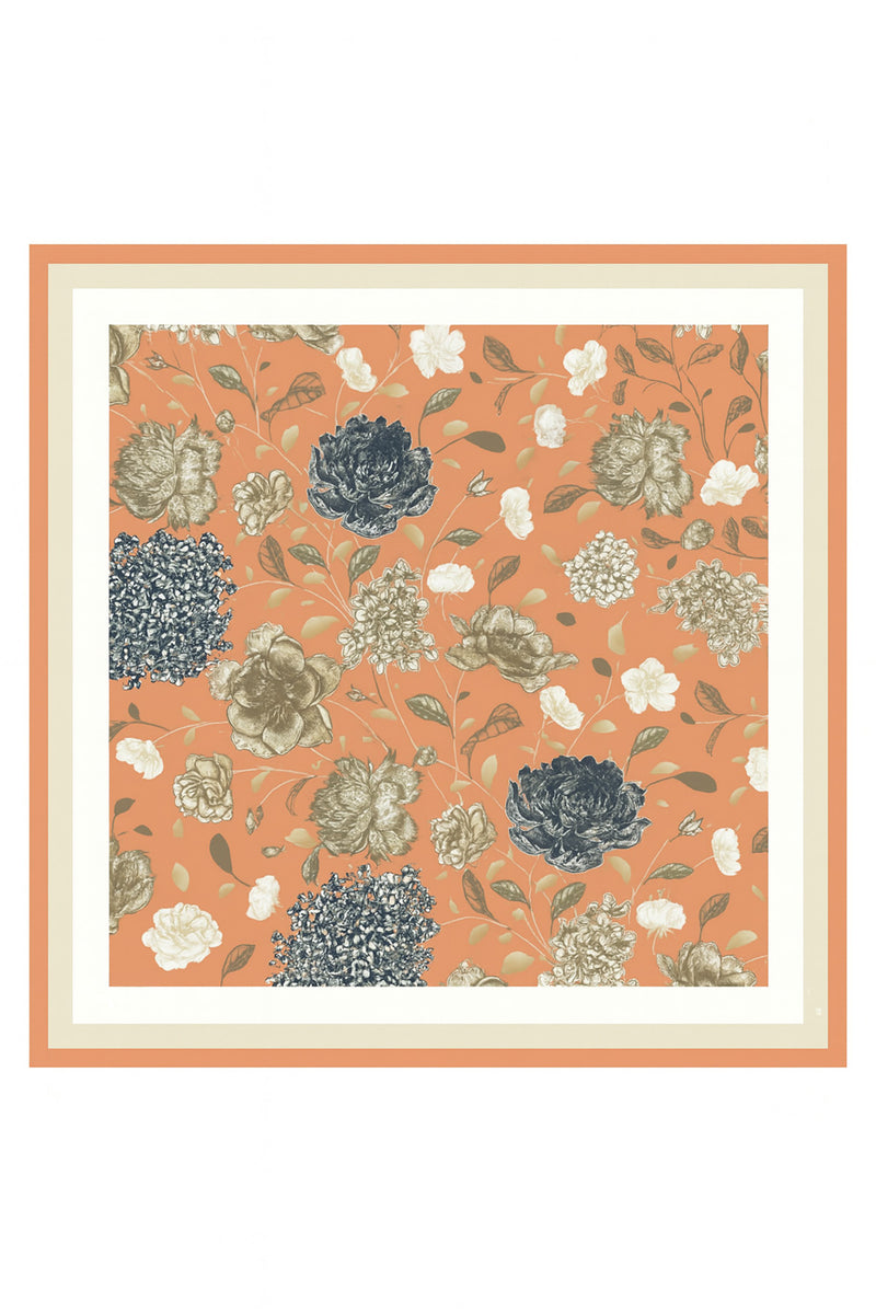 Baby's Breath Amber Floral Garden Silk Scarf