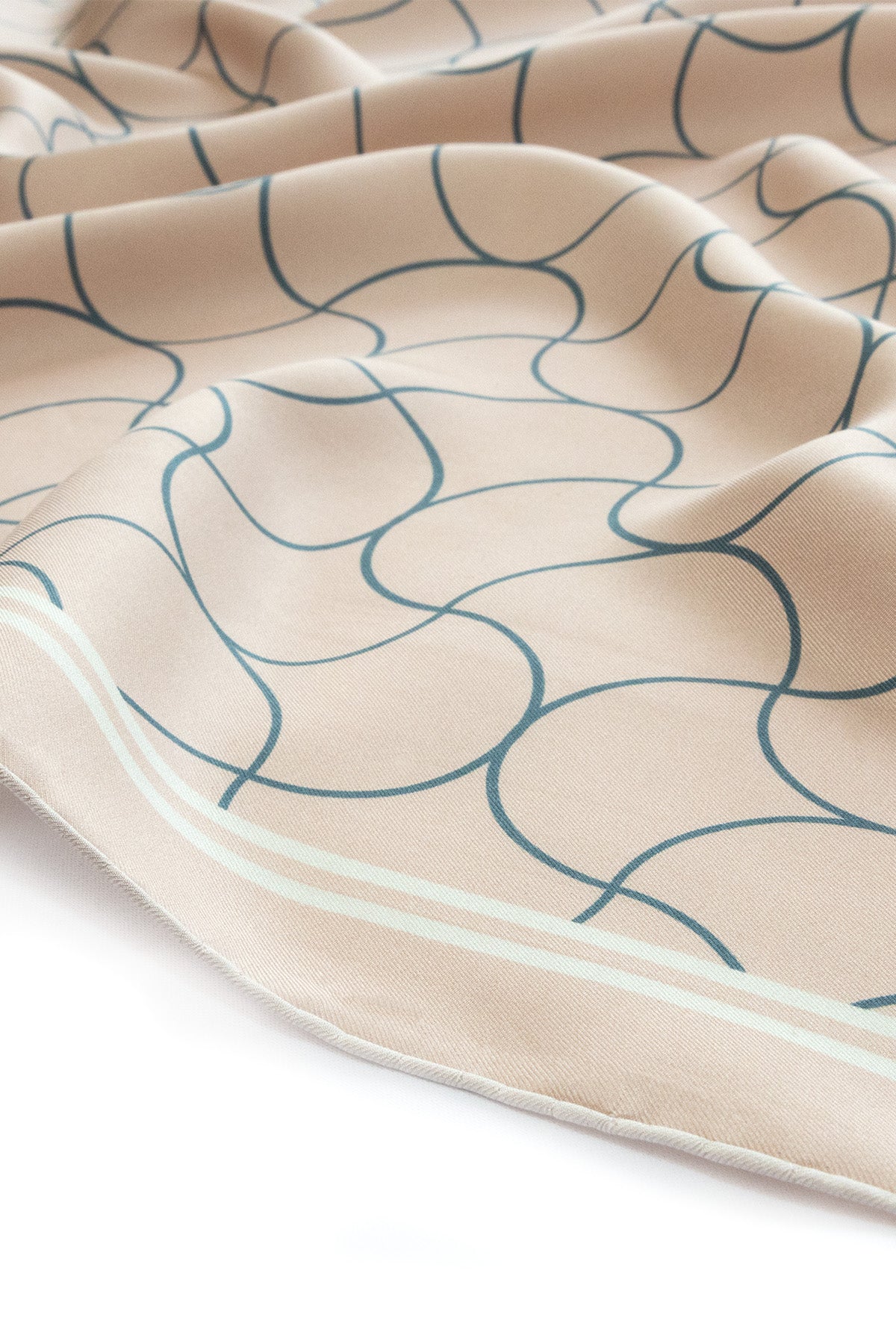 Powder Wave Patterned Silk Scarf
