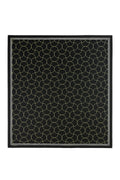 Black Wave Patterned Silk Scarf