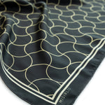 Black Wave Patterned Silk Scarf