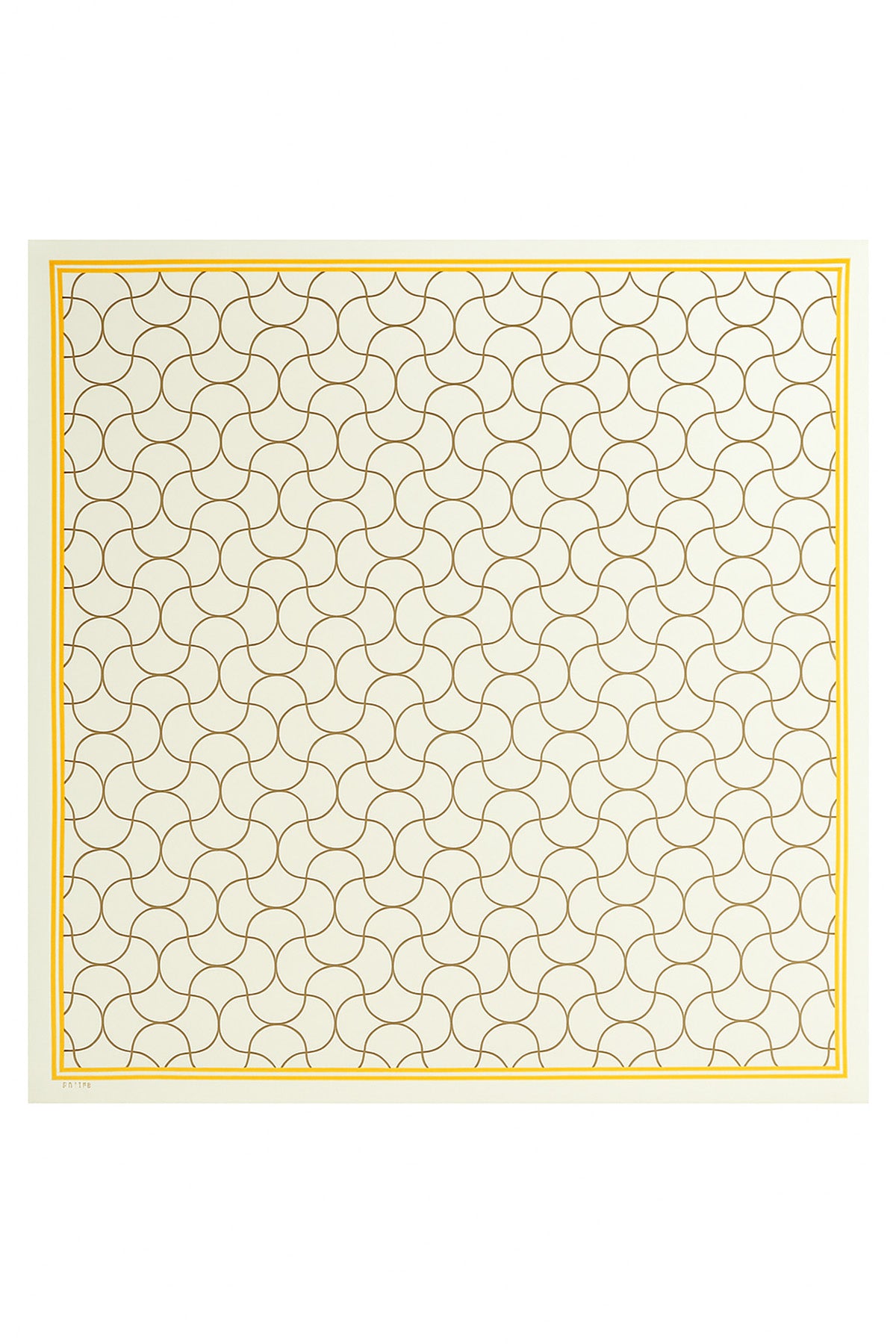 Ecru Wave Patterned Silk Scarf