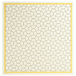 Ecru Wave Patterned Silk Scarf