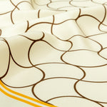 Ecru Wave Patterned Silk Scarf