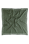 Khaki Wave Patterned Silk Scarf