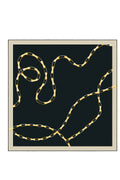 Black Mustard Chain Pattern Silk Scarf