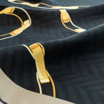 Black Mustard Chain Pattern Silk Scarf