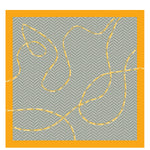 Gray Peach Chain Pattern Silk Scarf