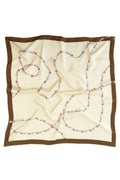 Light Beige Pink Chain Pattern Silk Scarf