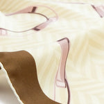 Light Beige Pink Chain Pattern Silk Scarf Triko Mısırlı