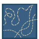 Indigo Gray Chain Pattern Silk Scarf