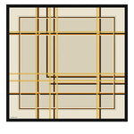 Dark Beige Chain Patterned Silk Scarf