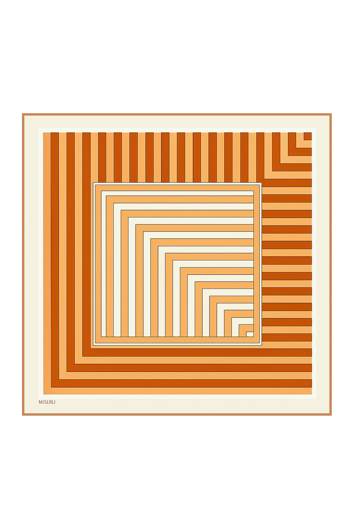 Tile Geometric Striped Silk Scarf