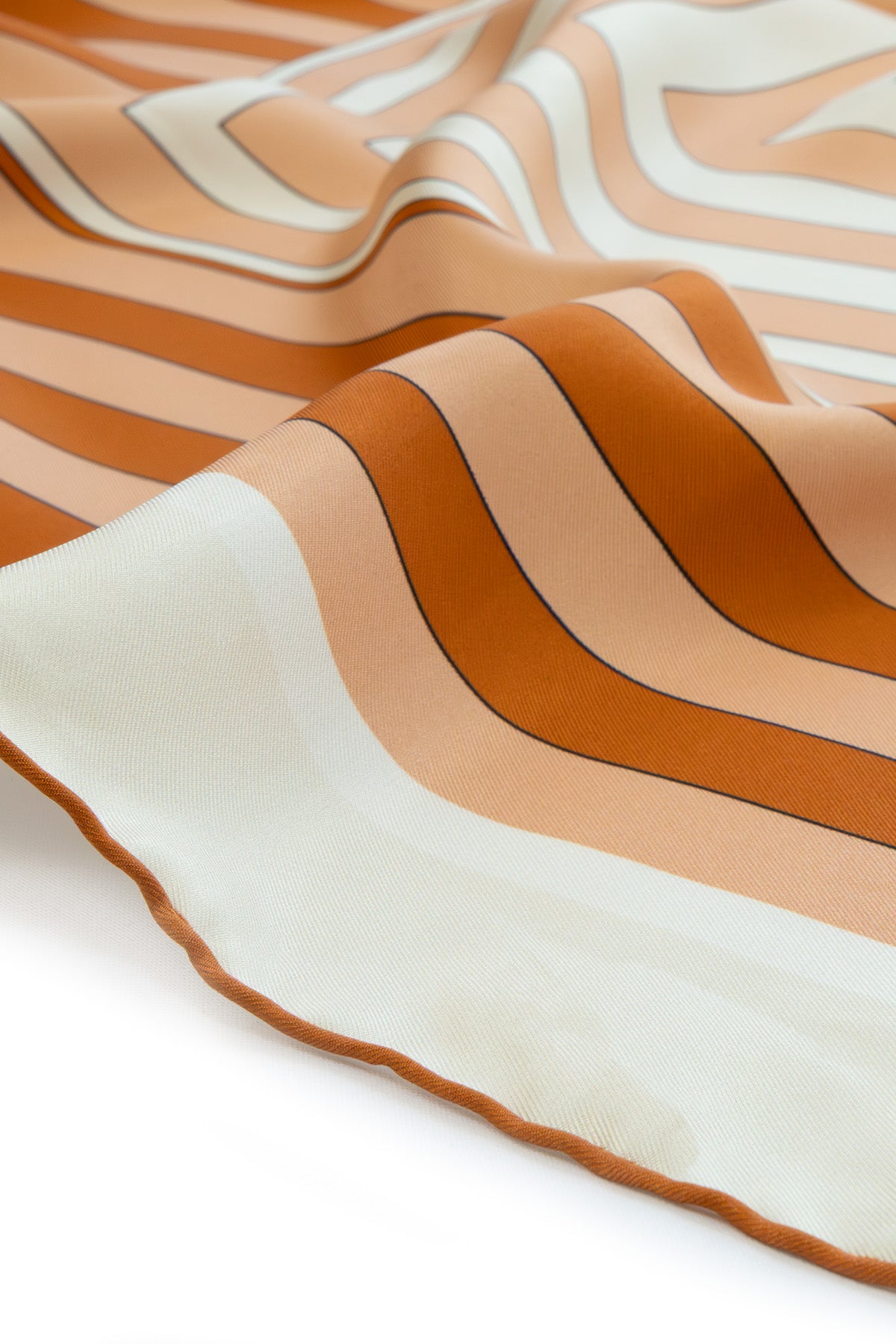 Tile Geometric Striped Silk Scarf