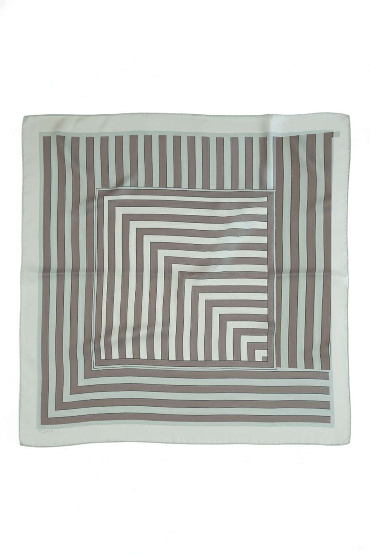Gray Geometric Striped Silk Scarf