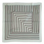 Gray Geometric Striped Silk Scarf