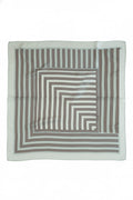 Gray Geometric Striped Silk Scarf