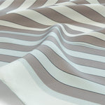 Gray Geometric Striped Silk Scarf