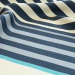 Navy Blue Geometric Striped Silk Scarf
