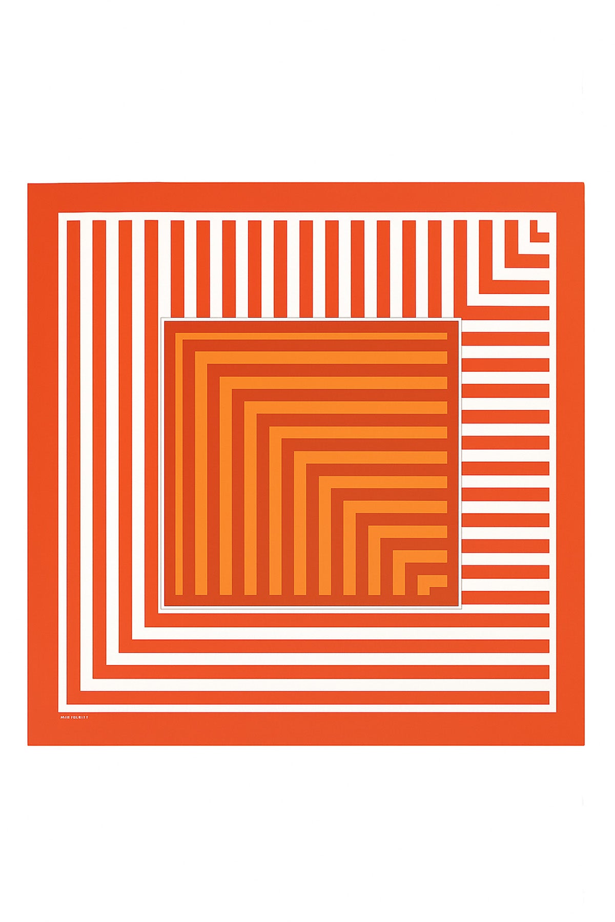 Red Striped Silk Scarf