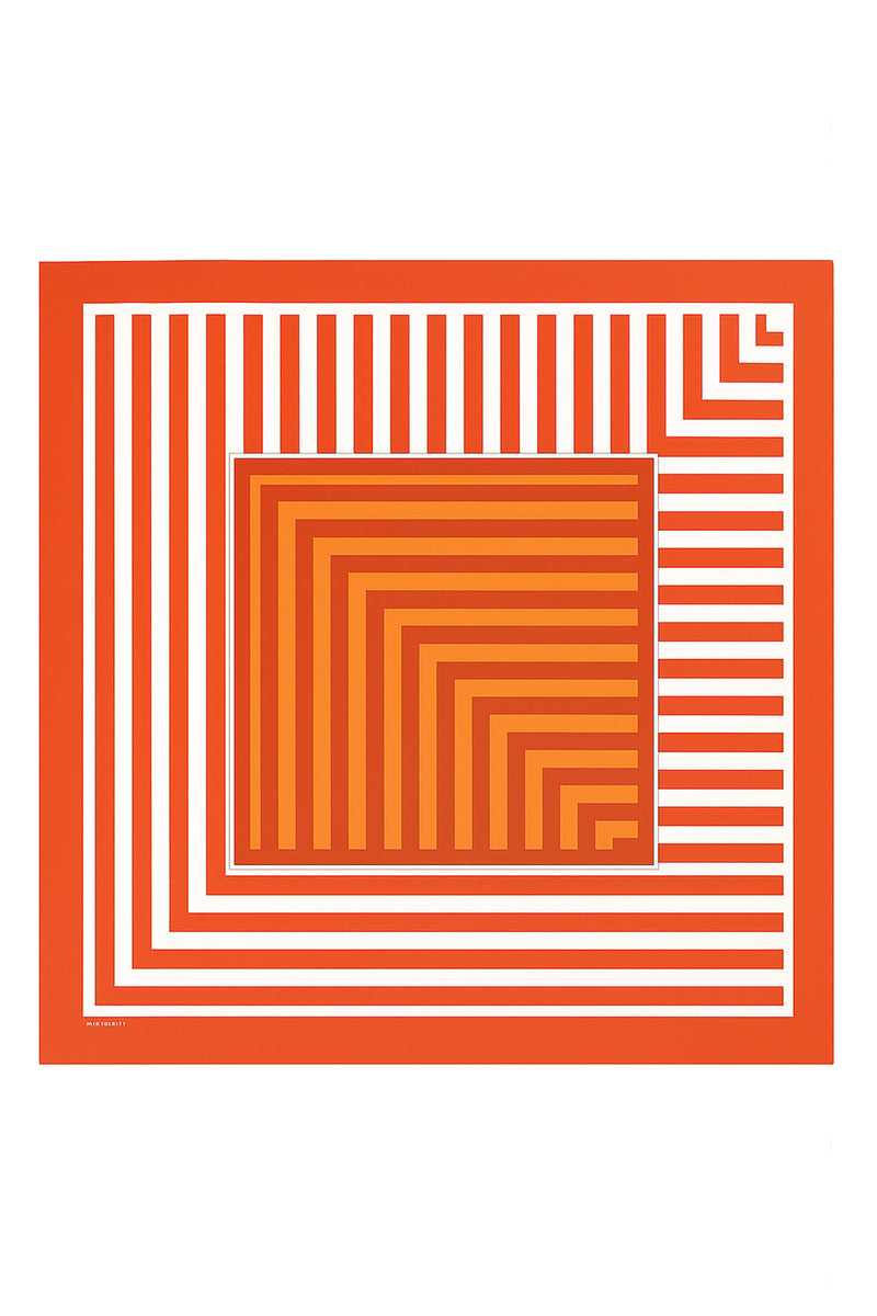 Red Striped Silk Scarf