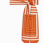 Red Striped Silk Scarf