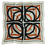 Black Tile Pattern Silk Scarf