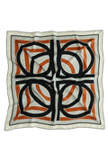 Black Tile Pattern Silk Scarf