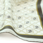 Oxidized Green Brown Monogram Pattern Silk Scarf