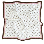 Powder Brown Monogram Pattern Silk Scarf