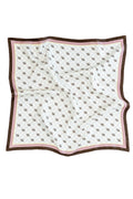 Powder Brown Monogram Pattern Silk Scarf