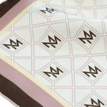 Powder Brown Monogram Pattern Silk Scarf