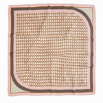 Pink and Brown Mosaic Patterned Silk Scarf