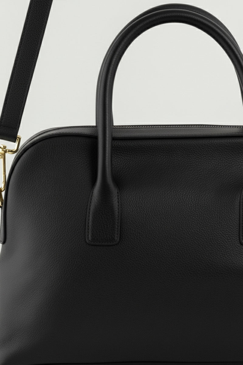 Black Double Handle Hand and Shoulder Bag