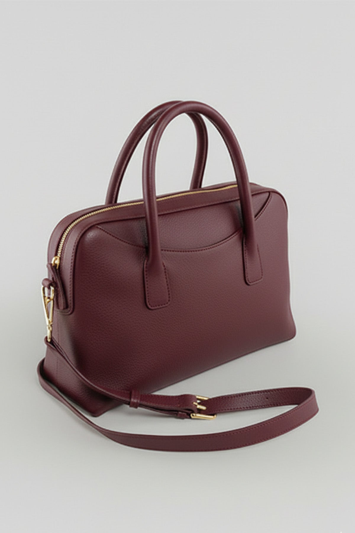 Burgundy Double Handle Handbag and Shoulder Bag