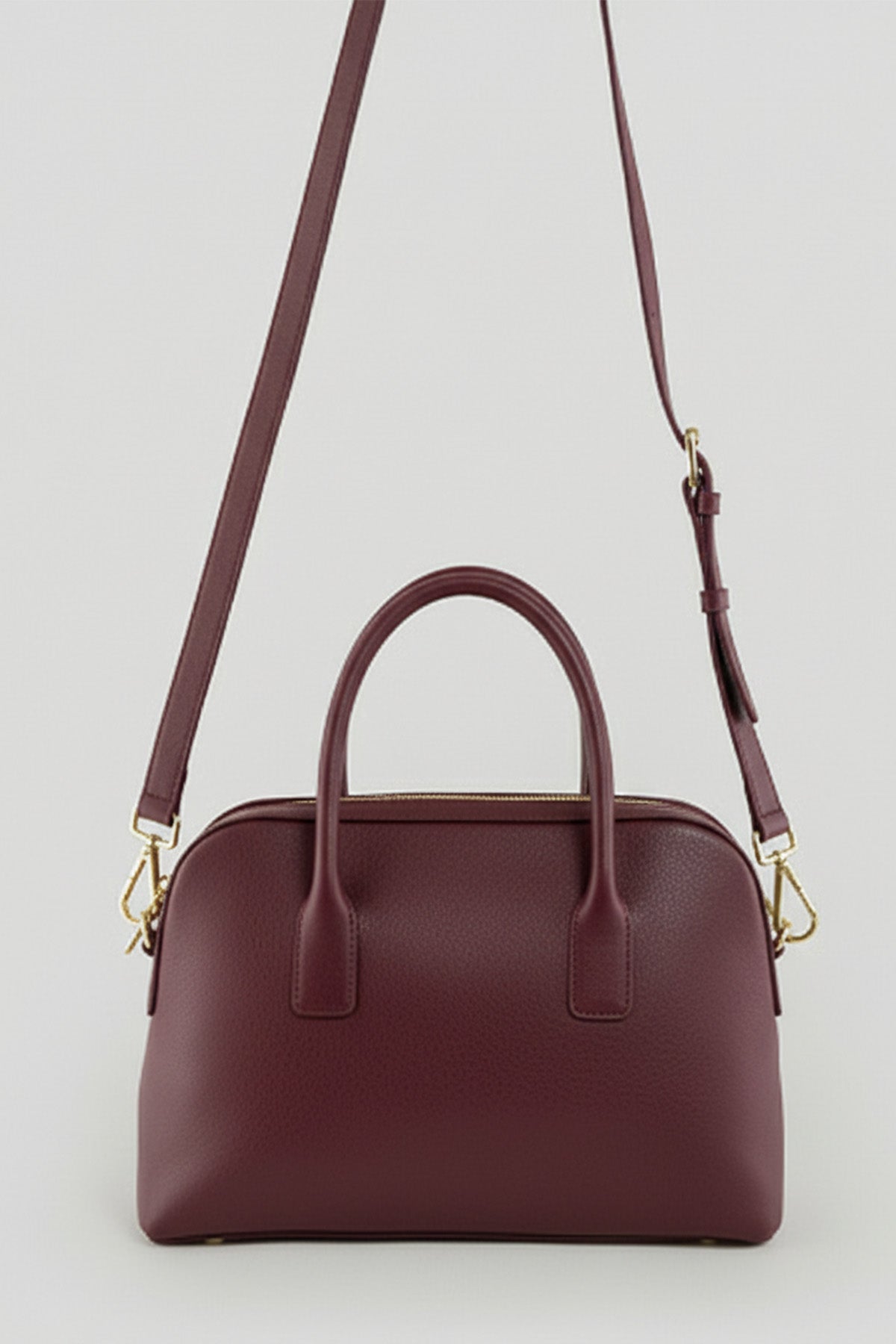 Burgundy Double Handle Handbag and Shoulder Bag