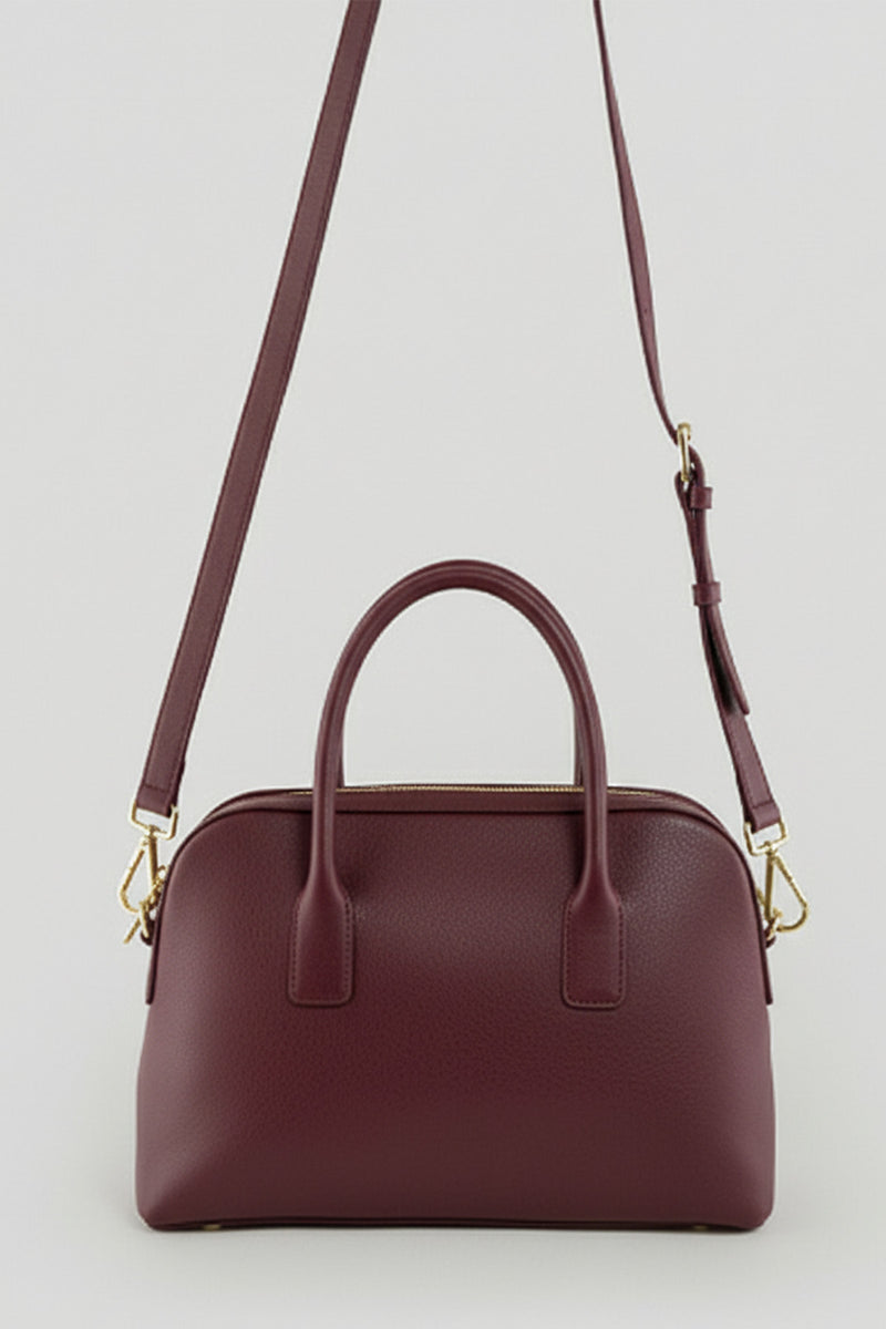 Burgundy Double Handle Handbag and Shoulder Bag